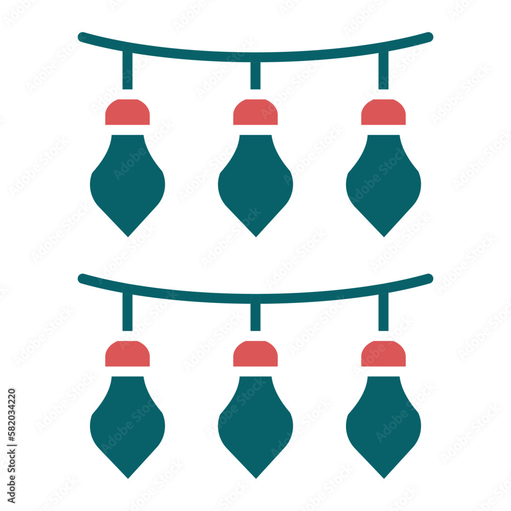 Vector Design New Year Lights Icon Style Vector Design New Year Lights Icon Style