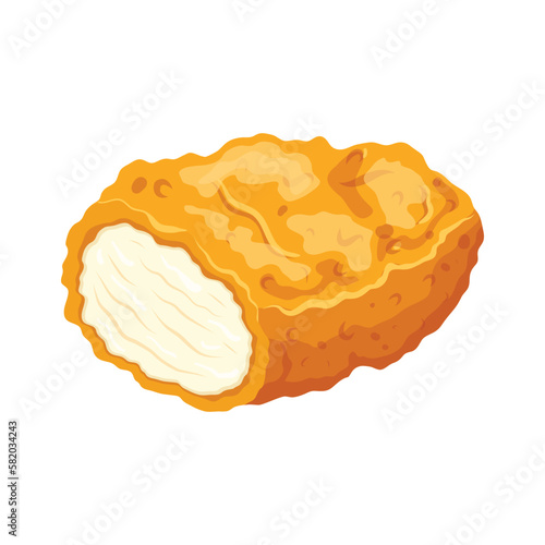 chicken nuggets fried cartoon vector illustration