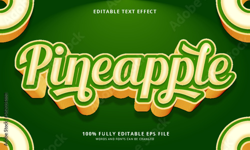 Pineapple text style editable text effect