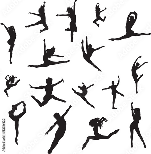 silhouette pack of dancer silhouettes