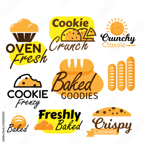 set of typewriting bakery labels