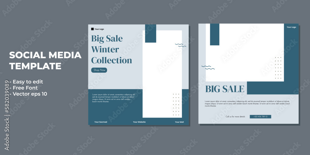 Set of Editable minimal square banner template. Suitable for social media post and web internet ads. Vector illustration with photo college Set of Editable minimal square banner template. Suitable for social media post and web internet ads. Vector illustration with photo college