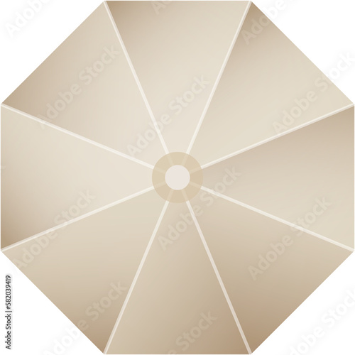 Outdoor umbrella top view, outdoor furniture for design. PNG image, flat design. Outdoor elements isolated for landscape project, plan of yard, hotel. beach, map of city. 
