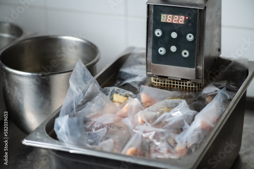 Professional Meat Cooker Machine Cooking Chicken Meat in Vacuum Bags
