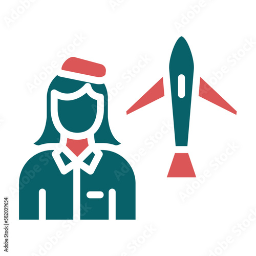 Vector Design Flight Attendant Icon Style