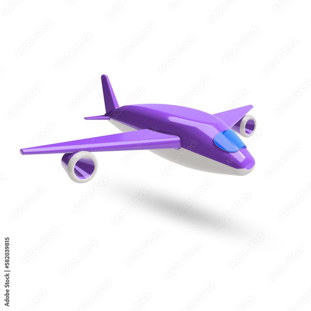 Fototapeta premium 3D rendered purple aircraft