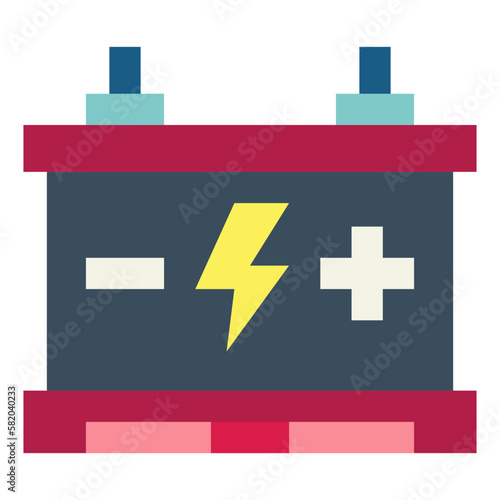 battery car flat icon style