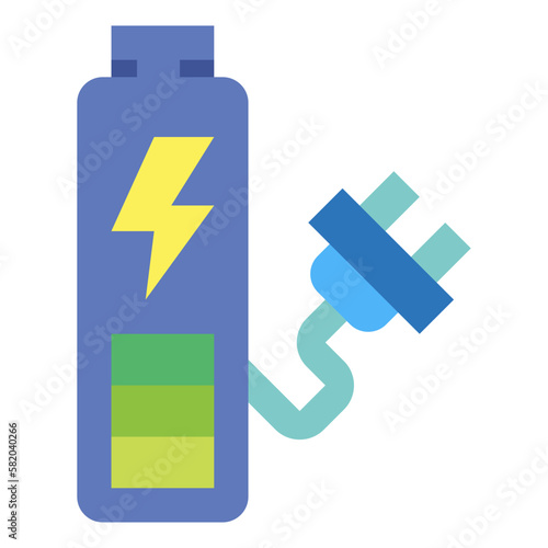 fast charge flat icon style