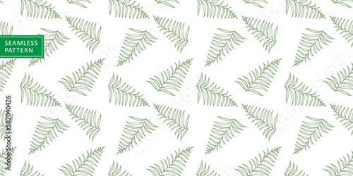 Vector seamless pattern with green branches and leaves on a white background for textiles  covers  backgrounds  wrapping paper
