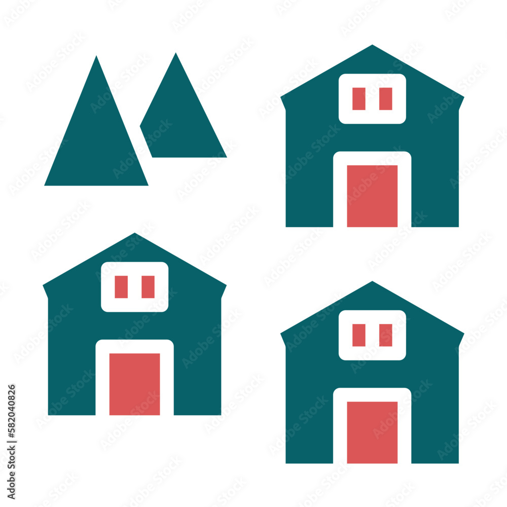 Vector Design Village Icon Style Vector Design Village Icon Style