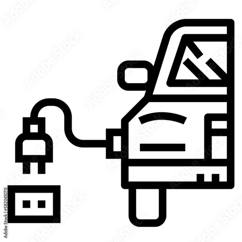 ac charging line icon style