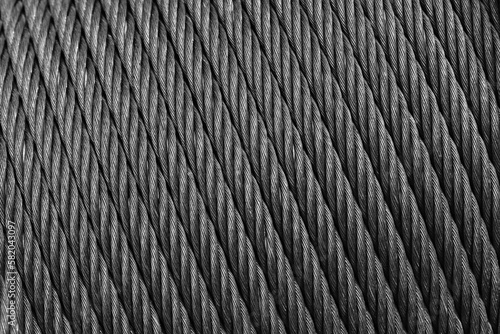 Steel rope, abstract industrial background photo