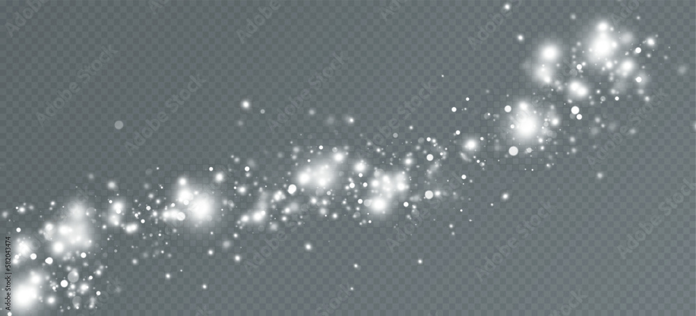 Dust sparks and stars shine with a special light. Christmas light ...