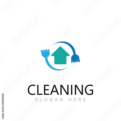 cleaning clean service logo icon vector