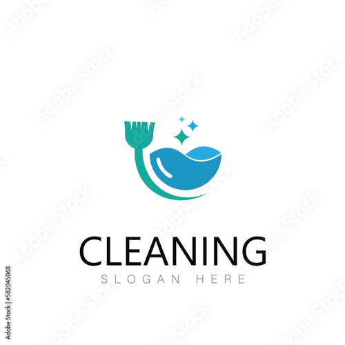 cleaning clean service logo icon vector
