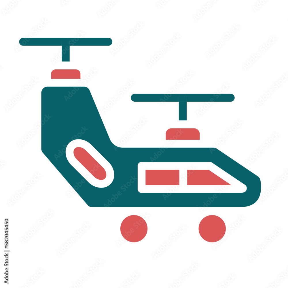 Fototapeta premium Vector Design Army Helicopter Icon Style