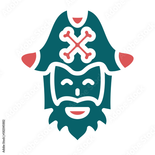Vector Design Pirate Beard Icon Style