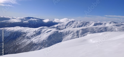 Snow winter landscape with blue sky norway  © Andreas