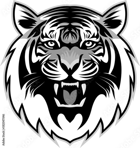 tiger logo - black grey version on transparent background