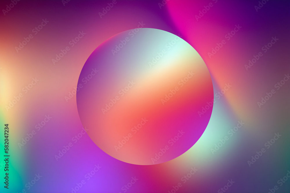 Round Background Vibrant Color Gradient Abstract Illustration: Modern Retro Design with Smooth Curves and Soft Texture for Wallpaper and Poster Templates - Blue, Purple, Red, Yellow and Orange