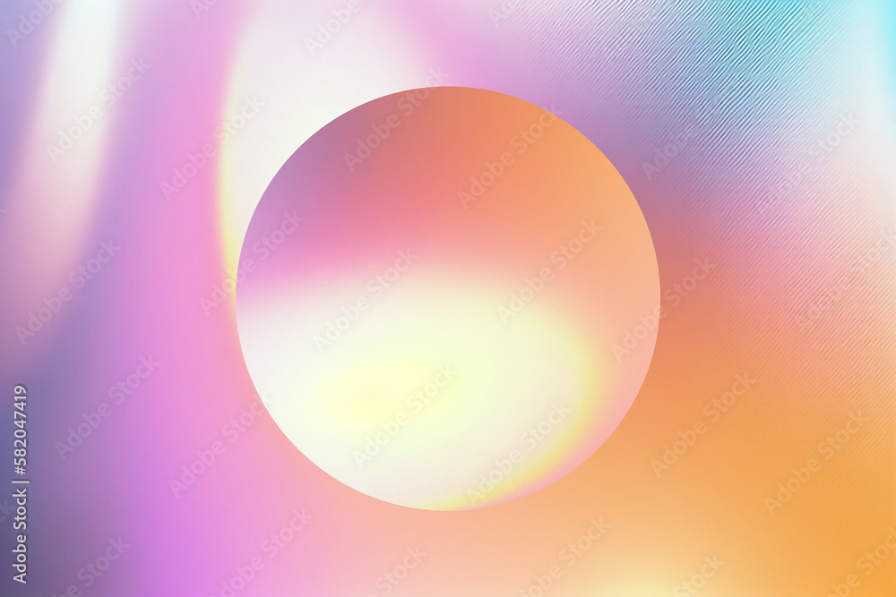 Round Background Vibrant Color Gradient Abstract Illustration: Modern Retro Design with Smooth Curves and Soft Texture for Wallpaper and Poster Templates - Blue, Purple, Red, Yellow and Orange