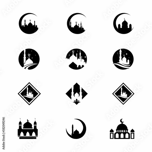set of mosque vector illustration