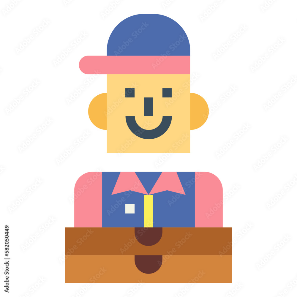 delivery man flat icon style delivery man flat icon style