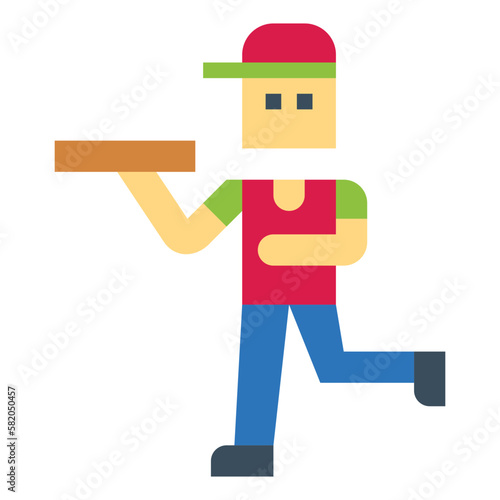 delivery man flat icon style