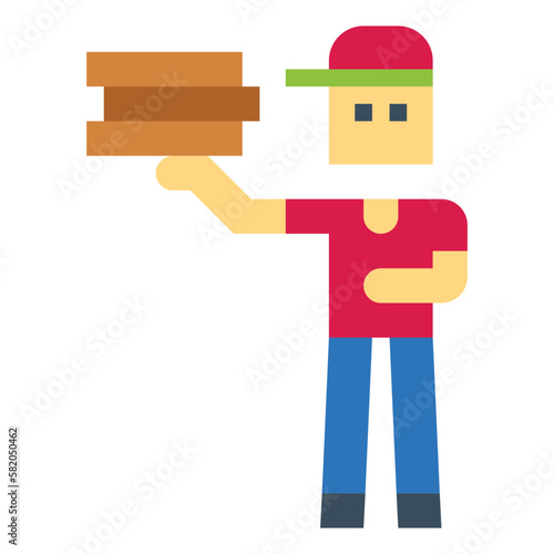 delivery man flat icon style