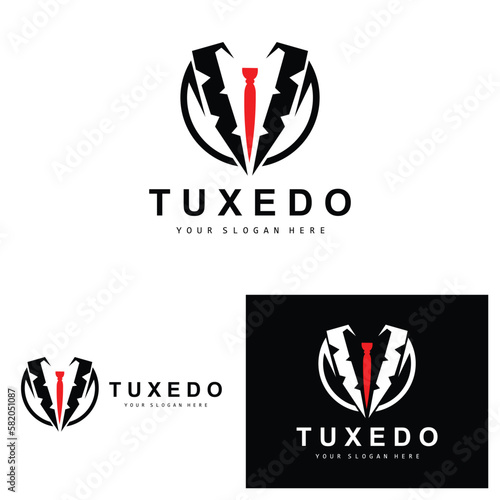 Tuxedo logo, Suit And Tie Vector, Men Suit Dress Tailor Design, Bow Tie Bowtie Icon, Vintage Classic Illustration