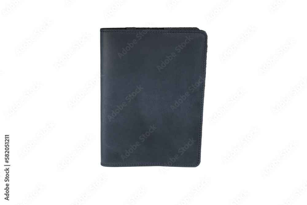 Black closed and open notebooks mockup isolated on white