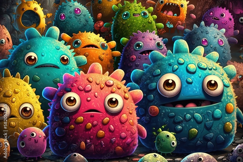 a lot of cute little monsters illustrations, generative ai a lot of cute little monsters illustrations, generative ai