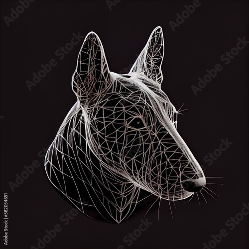 Canvas-taulu Miniature Bull Terriers Dog Breed Isolated on Black Background