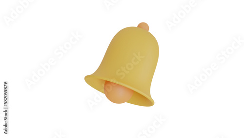 3D Bell notifications. Realistic 3d object with sound symbol. creative conceptual symbol of notifications. 3d render illustration