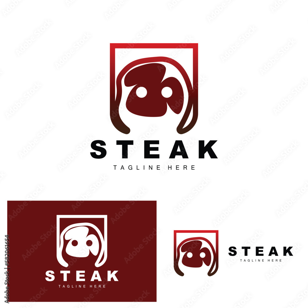 Beef Logo, Meat Steak Vector, Grill Cuisine Design, Steak Restaurant Brand Template Icon Beef Logo, Meat Steak Vector, Grill Cuisine Design, Steak Restaurant Brand Template Icon