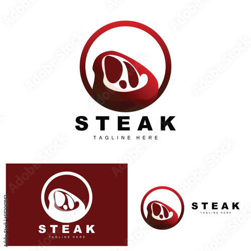 Beef Logo  Meat Steak Vector  Grill Cuisine Design  Steak Restaurant Brand Template Icon