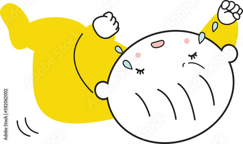 転がって怒る赤ちゃん