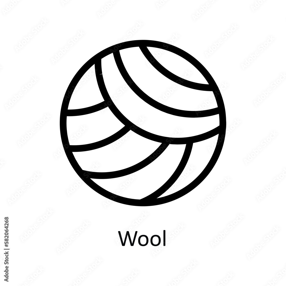 Wool Vector   outline Icons. Simple stock illustration stock