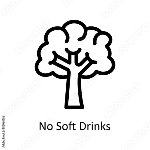 No Soft Drinks Vector   outline Icons. Simple stock illustration stock