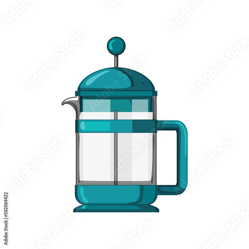 drink french press coffee cartoon vector illustration