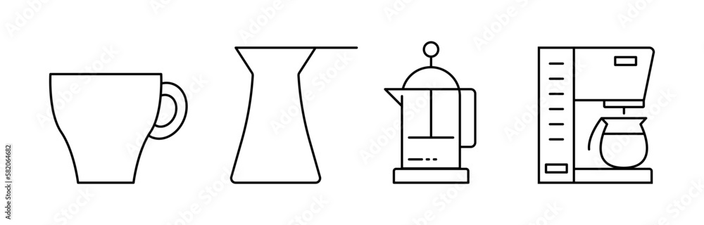 Coffee brewing methods. Stock Vector Coffee brewing methods. Stock Vector