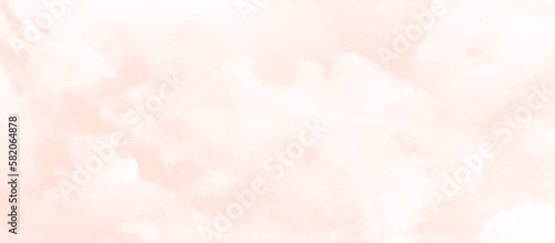 Pink sky background with white clouds. Beautiful concept vector design