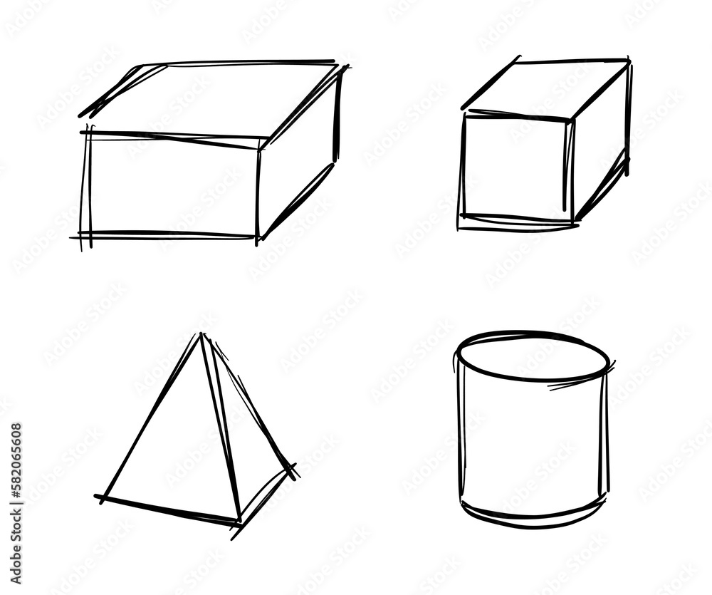 It is a line drawing of a three-dimensional figure drawn with a black ...