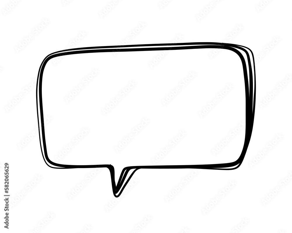 Speech bubble hand drawing drawn with black pen. Speech bubble hand drawing drawn with black pen.
