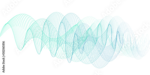 Wave of the many colored lines. Abstract wavy stripes on a white background isolated. Creative line art. Vector illustration. Design elements created using the Blend Tool. Curved smooth tape