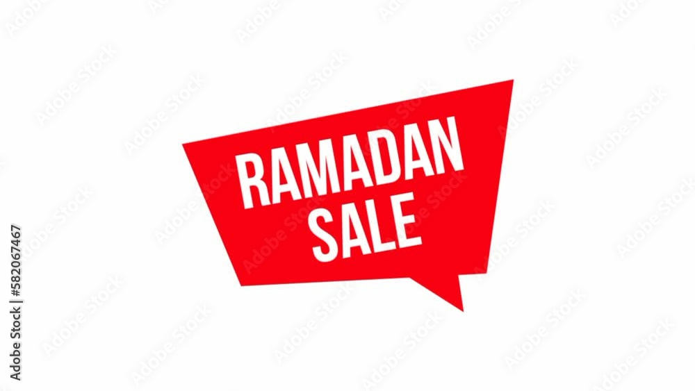 Ramadan Sale text animation on a red speech bubble. Suitable for marketing, promotion, advertising and business. Ramadan Sale text animation on a red speech bubble. Suitable for marketing, promotion, advertising and business.