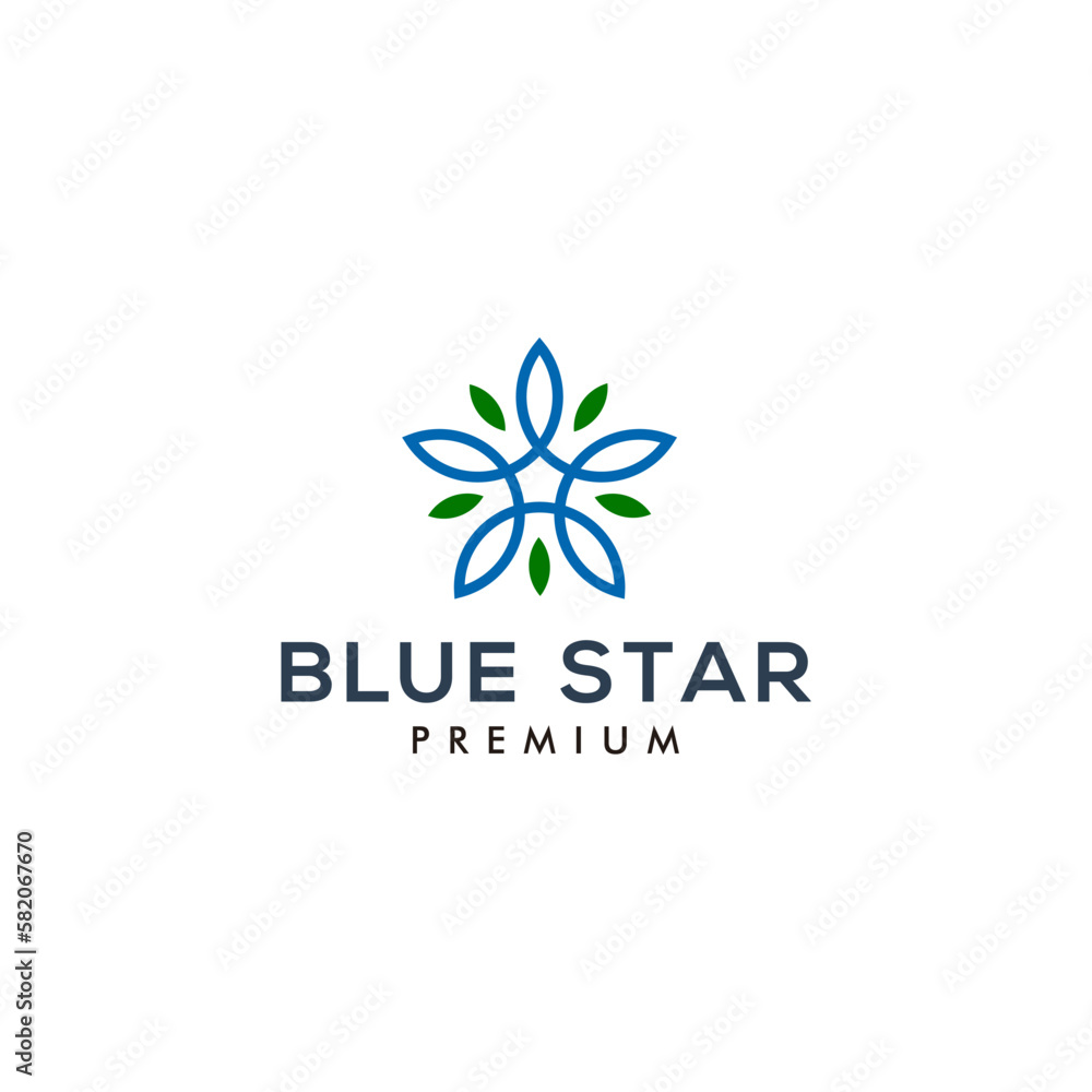 Star leaf logo design template vector illustration