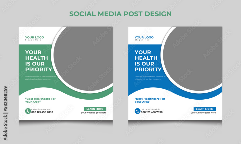 Medical healthcare Social media post banner design templates