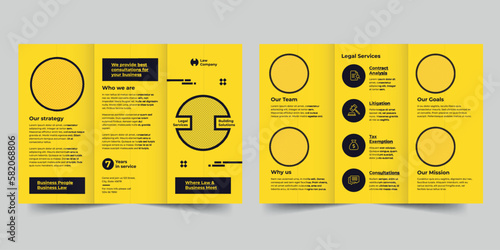 Legal Services Lawyer, trifold brochure template. A clean, modern, and high-quality design tri fold brochure vector design. Editable and customize template brochure