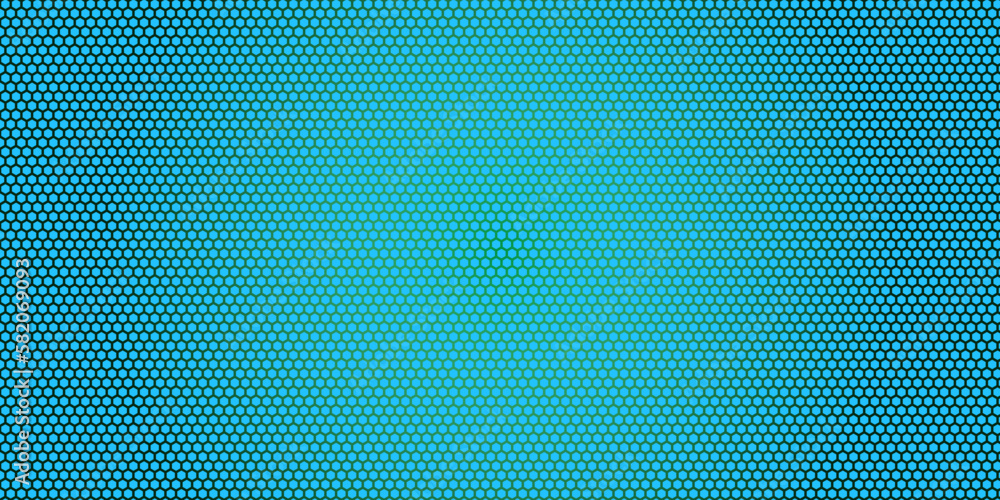 Blue hexagon seamless pattern with white shadow